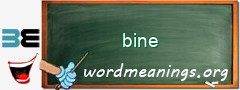 WordMeaning blackboard for bine